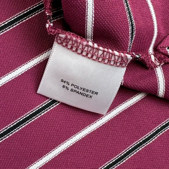 Peter Millar Summer Comfort Golf Performance Mens Pink Striped Polo Shirt Large - Picture 5 of 7